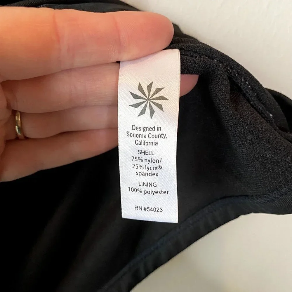 Athleta Shirrendipity Halter Tankini Top Black S